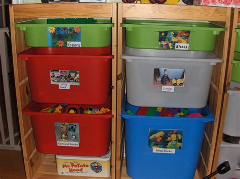 raising  family tuesdays tips labeled toy bins