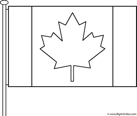 canadian flag  pole coloring page canada day
