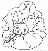 Coloring Pages Color Printable Jobs Family People Houses House Print Homes Kids Template Para Winter Paisajes Colorear Pattern Christmas Scene sketch template