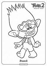 Coloring Trolls Printable Pdf Barb Queen Pages Branch sketch template