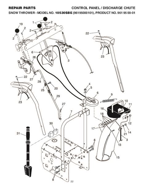 poulan pro sbe      snow blower repair parts manual