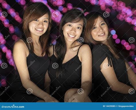 3 Asian Girls Having A Party Stock Image Image 14439085