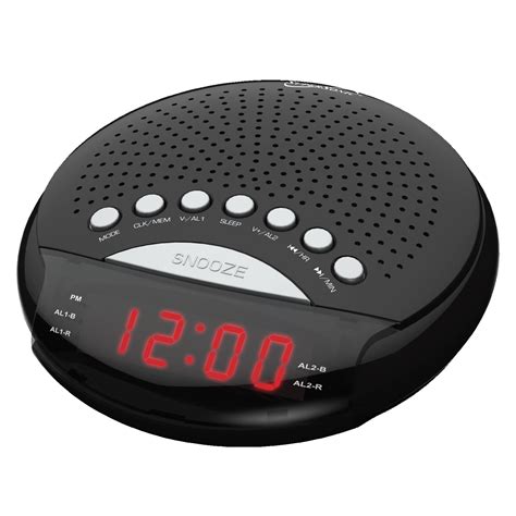supersonic  dual alarm clock radio black