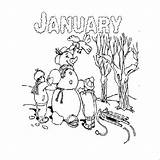 January Coloring Pages Printable Getdrawings sketch template