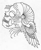 Skull Cigana sketch template