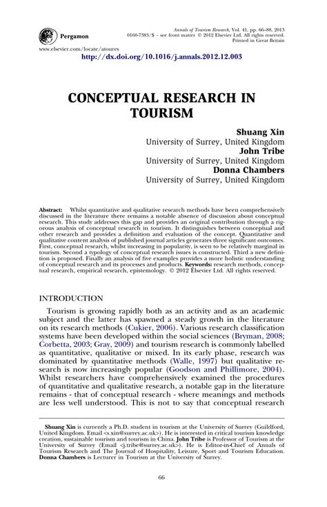 conceptual research  tourism