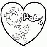 Papa Colorear Corazon Flor sketch template