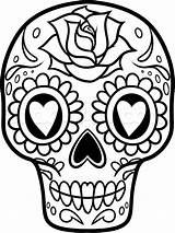 Sugar Skulls Skull Coloring Easy Popular Draw sketch template