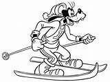 Skiing Coloring Goofy Disney Pages Going Color Print Netart Printable Getcolorings sketch template