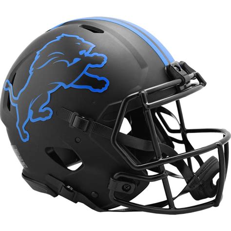 detroit lions black eclipse authentic football helmet  speedy cheetah