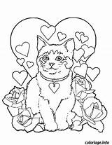 Siamois Chaton Coloring Dibujos Valentines Cat Gratuit Kleurplaat Poezen sketch template
