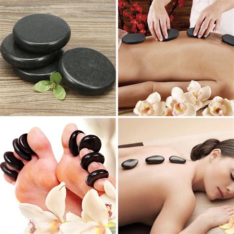 16 24pcs Hot Massage Stone Basalt Stones Set Rock Spa Oiled Massage Box