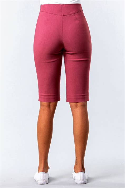 Stretch Knee Length Shorts In Dusky Pink Roman Originals Uk