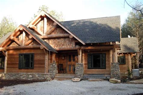 Cabin Craftsman Log House Plan 43214