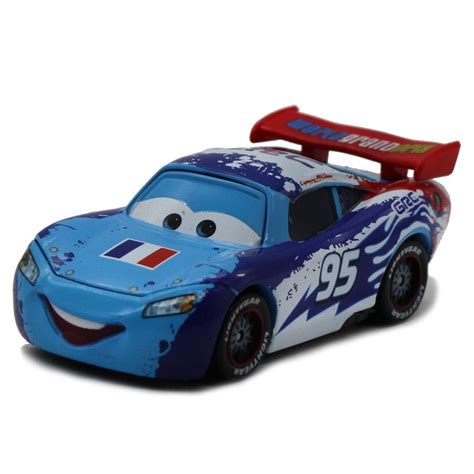 Disney Pixar Cars 2 No 95 Lightning Mcqueen France Pattern Metal