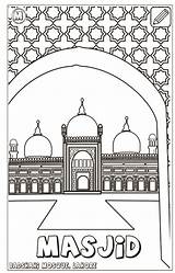 Coloring Pillars Islam Pages Mosque Book sketch template