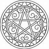 Coloring Pentacle Pages Pentagram Wiccan Mandala Embroidery Pagan Designs Colouring Adult Wicca Patterns Crafts Paper Pyrography Book Symbols Pattern Printable sketch template