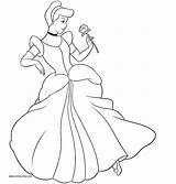 Coloring Cinderella Pages Princess Disney Popular Print sketch template