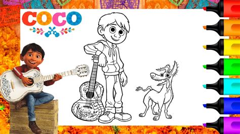 miguel pixar  coco coloring book art  coloring fun youtube