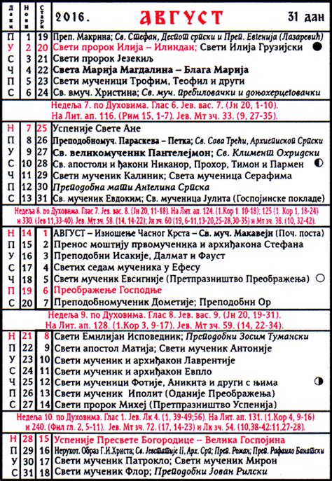 srpski crkveni kalendar pravoslavac pravoslavni kalendar apprecs