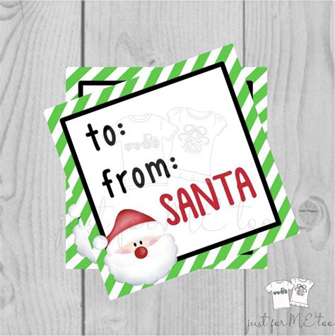 santa printable tags instant  christmas tags square gift
