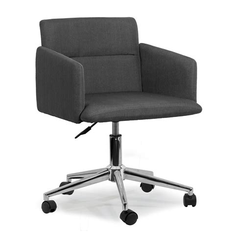 aila dark grey fabric swivel office chair  wheel base walmartcom