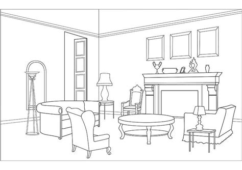 house room coloring page sketch coloring page