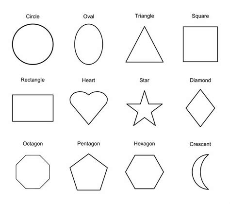 geometric shapes printable templates printable shapes shape chart
