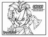 Coloring Chucky Pages Doll Drawing sketch template