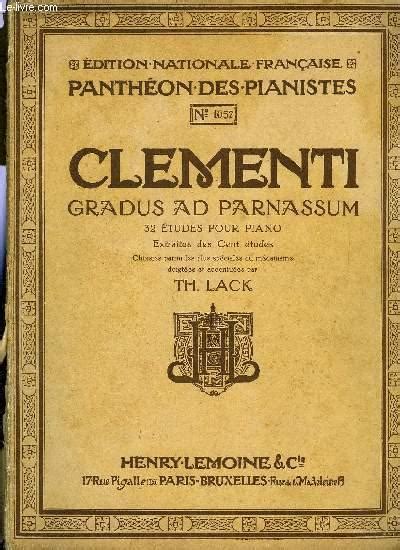 gradus ad parnassum  clementi  sheet  le livre