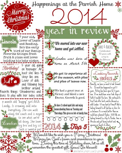 christmas letter  year  review printable dayday joys