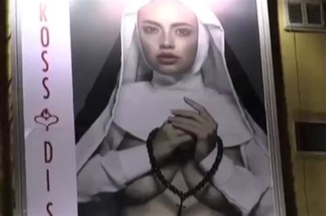 Holy Pontiff Sexy Nun Billboard Sparks Almighty Blasphemy