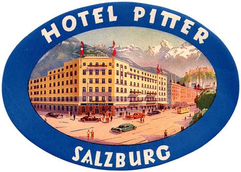 hotel pitter salzburg austria art   luggage label flickr