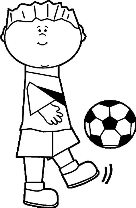 image boy soccer player playing football coloring page wecoloringpagecom