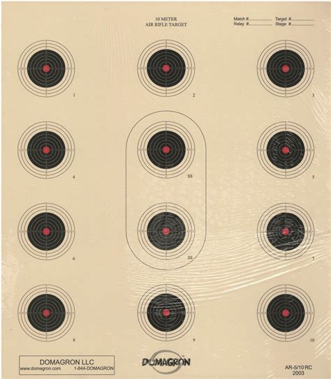 ar   meter  bullseye air rifle red center target pack
