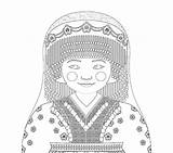 Hmong Coloring Sheet Matryoshka Pages Girl Printable  Amyperrotti Dibujos Para Dress Contact Shop sketch template