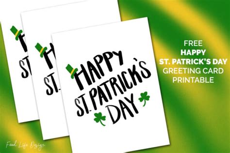 happy st patricks day printable greeting card food life design