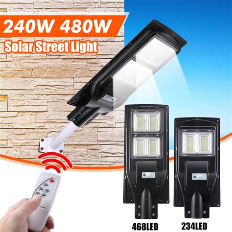 led solar powered street lights outdoor remote control security light  sale banggoodcom