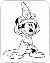 Fantasia Coloring Mickey Pages Sorcerer Mouse Disneyclips Hat Disney Putting Printable Para Funstuff Salvo sketch template