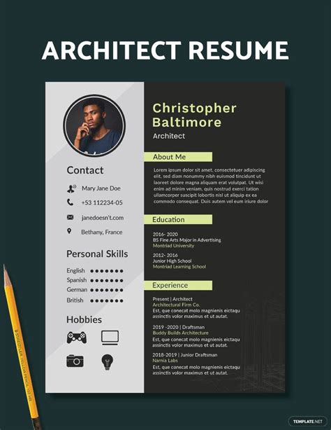 architecture resume template  word   templatenet