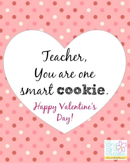 smart cookie valentine   teacher  printable card brie