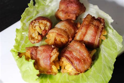 bacon wrapped deep fried mac cheese bites fried mac cheese bites