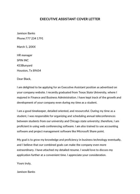 executive assistant cover letter   examples  guide