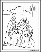 Coloring Wise Men Sheet Christmas Star Magi Print sketch template