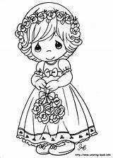 Coloring Pages Moments Precious Adult Girl Wedding Flower Floral sketch template