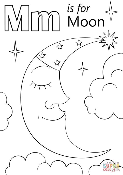 letter    moon coloring page  printable coloring pages