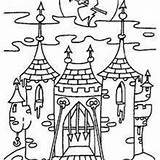 Coloring Haunted Pages Halloween Castle Tower Houses House Drawing Hamlet Scary Creepy Color Fortress Terror Getdrawings Witches Spooky sketch template