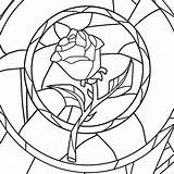 Coloring Pages Beast Rose Beauty Glass Stained Window Drawing Mosaic Printable Simple Look Getcolorings Getdrawings Color Clipartmag sketch template