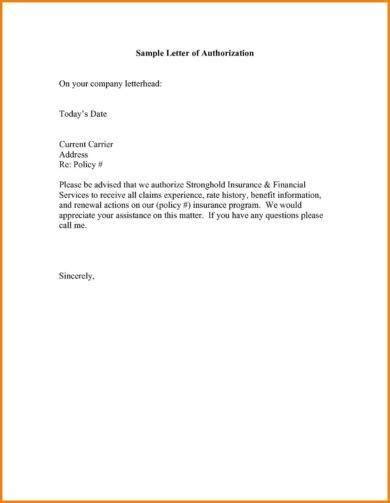 authorization letter  process documents collection letter template