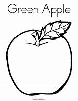 Green Coloring Pages Getcolorings Color Apple sketch template